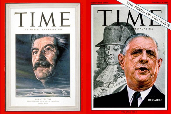 Obálky Time: Stalin a de Gaulle